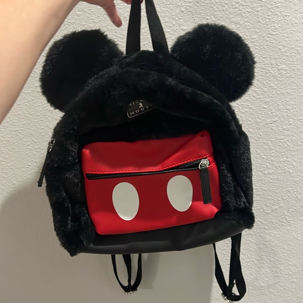 Fuzzy Mickey Mouse Backpack - image 1
